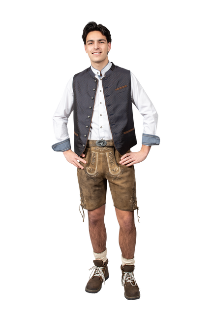 Gilet Oktoberfest Bleu Trachtenweste Jaquard