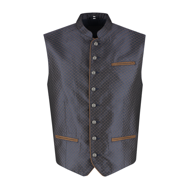Gilet Oktoberfest Bleu Trachtenweste Jaquard