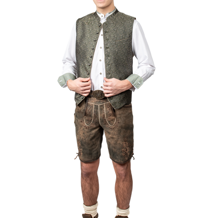 Gilet Oktoberfest Vert foncé Trachtenweste Jaquard