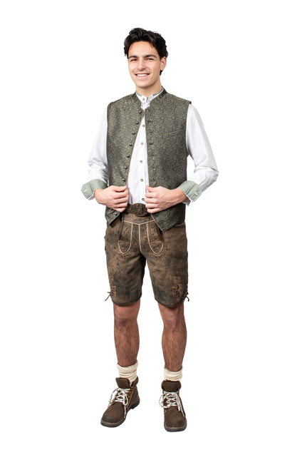 Gilet Oktoberfest Vert foncé Trachtenweste Jaquard