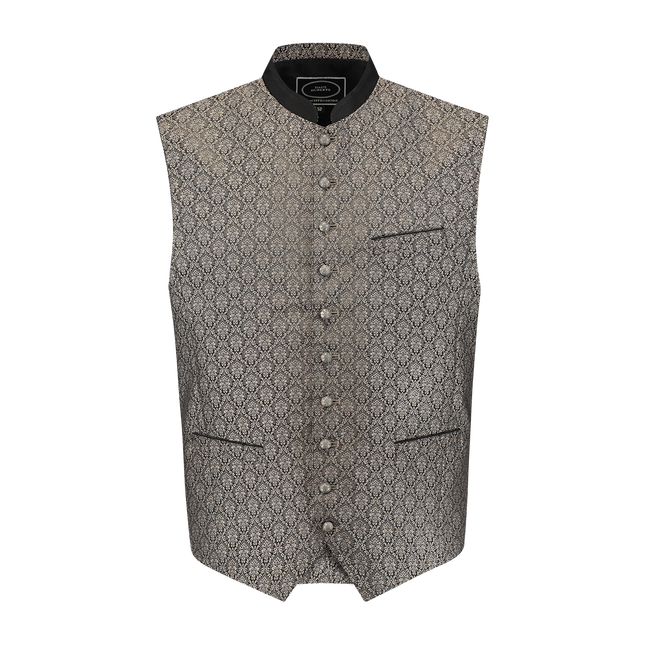 Gilet Oktoberfest Gris Trachtenweste Jaquard