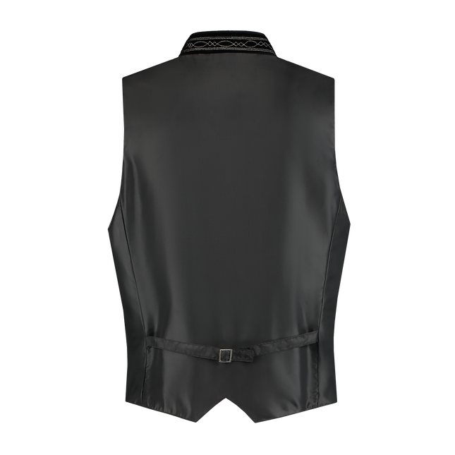 Gilet Oktoberfest Noir Trachtenweste Jaquard