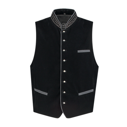 Gilet Oktoberfest Noir Trachtenweste Jaquard