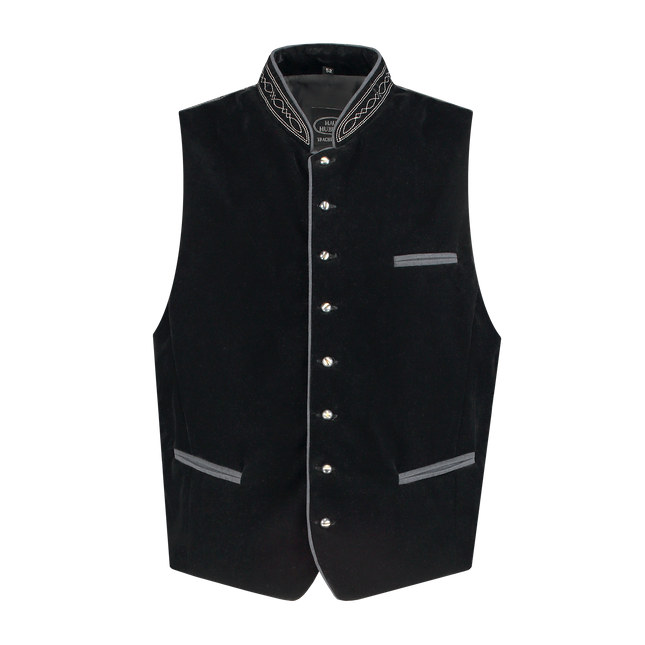 Gilet Oktoberfest Noir Trachtenweste Jaquard