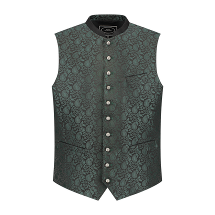 Gilet Oktoberfest Vert Trachtenweste Jaquard