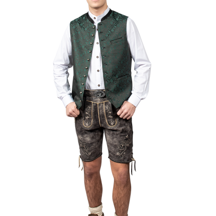 Gilet Oktoberfest Vert Trachtenweste Jaquard