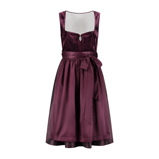 Robe Dirndl rouge bordeaux Oktoberfest 2 pièces