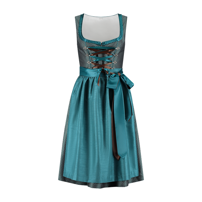 Robe Dirndl bleue Oktoberfest Ladies 2 pièces