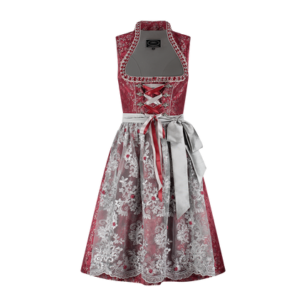 Bordeaux Red Dirndl Dress Oktoberfest Ladies Lace 2 piece