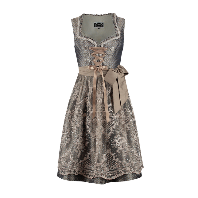 Marron Dirndl Robe Oktoberfest Femmes Fleurs 2 pièces
