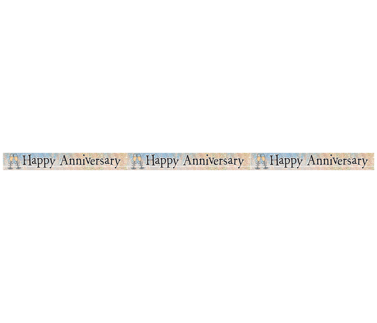 Bannière Happy Anniversary Noir Argent 3.65m