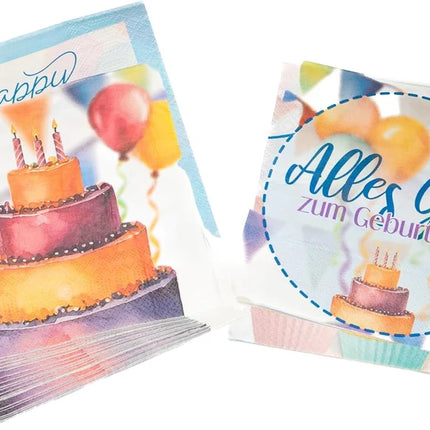 Serviettes de table « Gâteau » pour un anniversaire, 33 cm