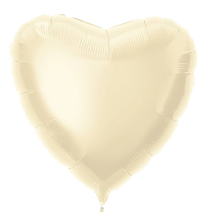 Ballon à hélium coeur Ivoire vide 45cm