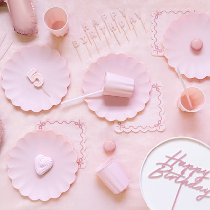 Gobelets en plastique roses 220ml 4pcs