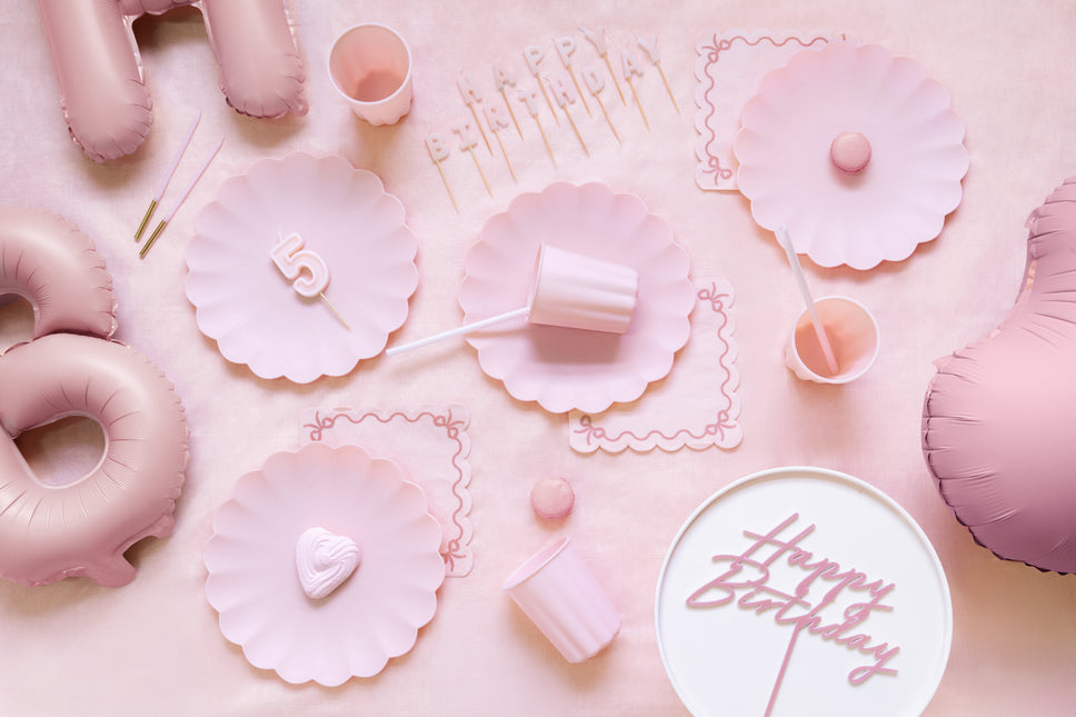 Gobelets en plastique roses 220ml 4pcs