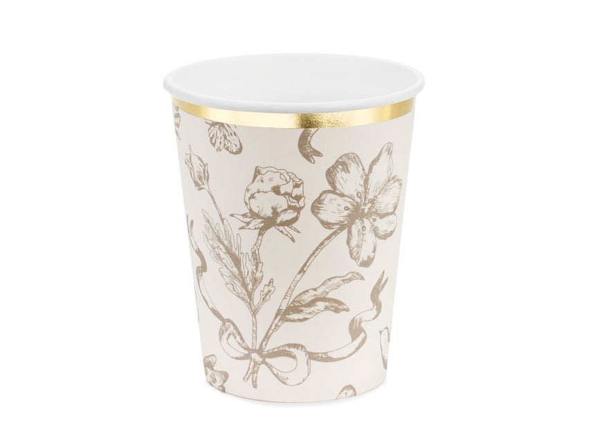 Tasse à fleurs 220ml 6pcs