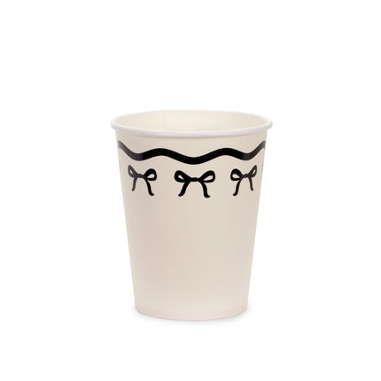 Tasses noires et blanches Bow 220ml 6pcs