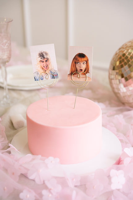 Décor de gâteau en forme de coeur 12cm 2pcs