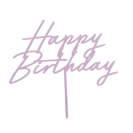 Happy Birthday Cake topper Purple 16.5cm