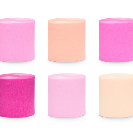 Papier crêpé rose 10m 6pcs