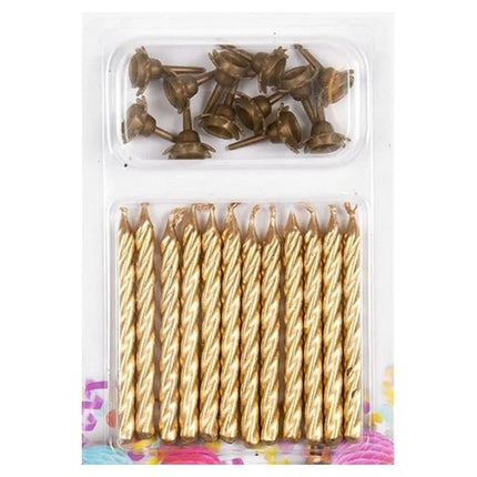 Bougies dorées 6 cm, lot de 12