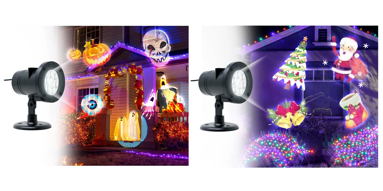 Projecteur Figures Halloween et Noël Comprend 12 diapositives