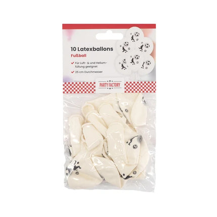 Ballons de foot blancs, 30 cm, lot de 10
