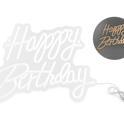 Happy Birthday Lettre lumineuse blanche 40cm