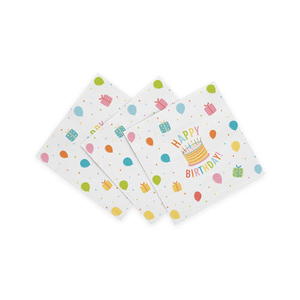 Serviettes de table Happy Birthday Cake 3 Layer 33cm 20pcs
