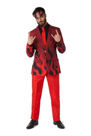 Costume de diable pour homme, rouge, 3 pièces