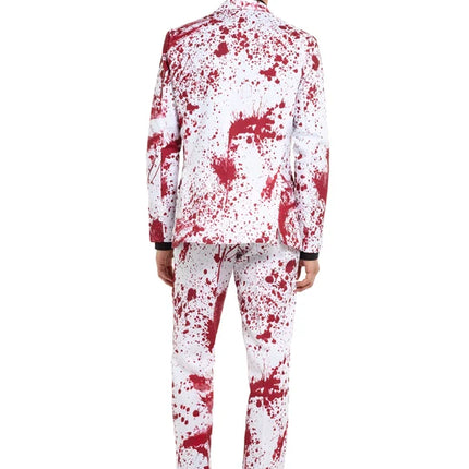 Costume sanglant pour homme, blanc, 3 pièces
