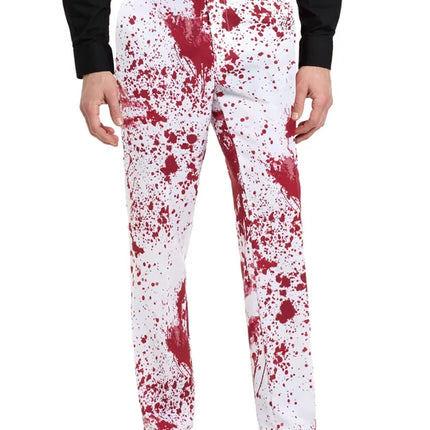 Costume sanglant pour homme, blanc, 3 pièces