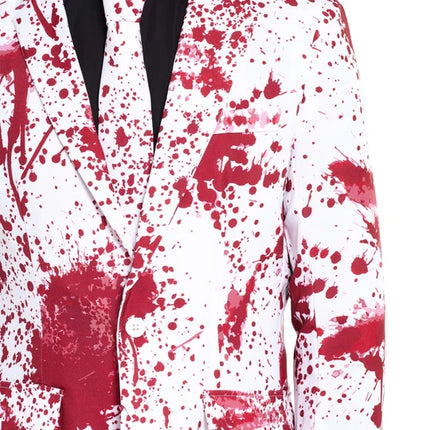Costume sanglant pour homme, blanc, 3 pièces