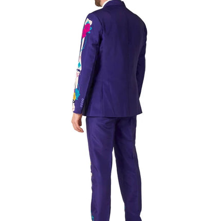 Costume Sugar Skull pour homme, violet, 3 pièces