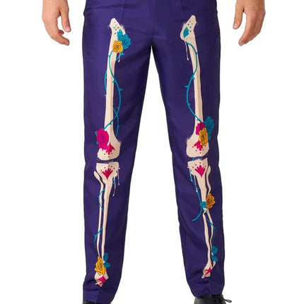 Costume Sugar Skull pour homme, violet, 3 pièces