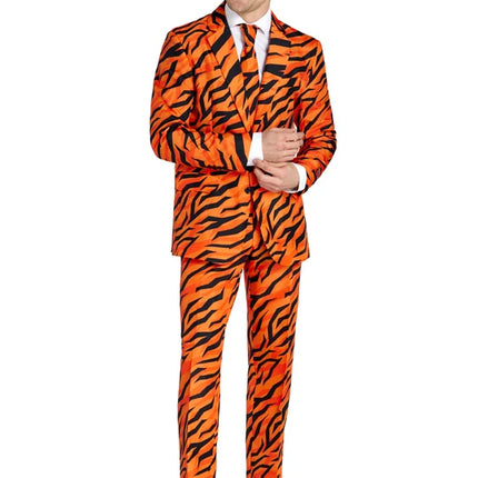 Costume de tigre pour homme, orange, 3 pièces