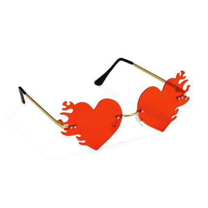 Verres à cœur flammes 14.5cm