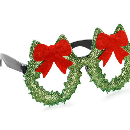 Verres de Noël Rouge Vert Noeud