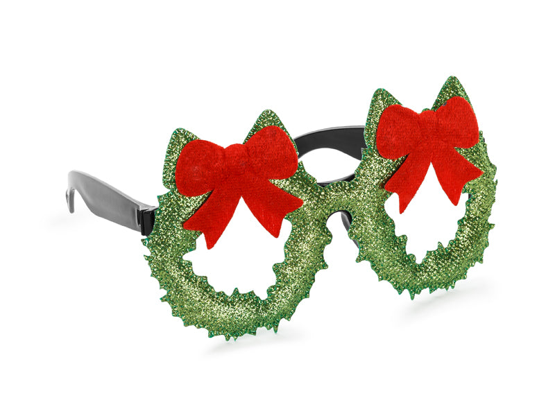 Verres de Noël Rouge Vert Noeud