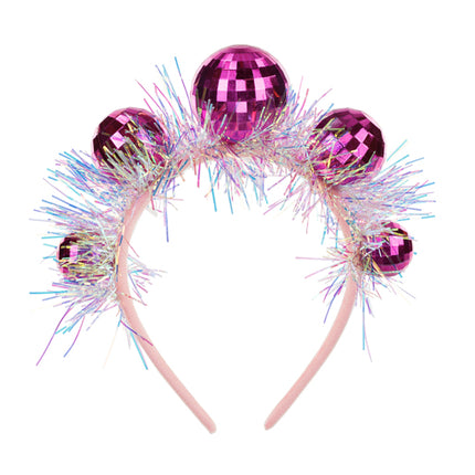 Bandeau Disco 70S rose Discoballs