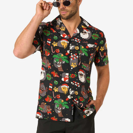 Chemise hawaïenne de Noël « Merry Jinglejoy » pour homme