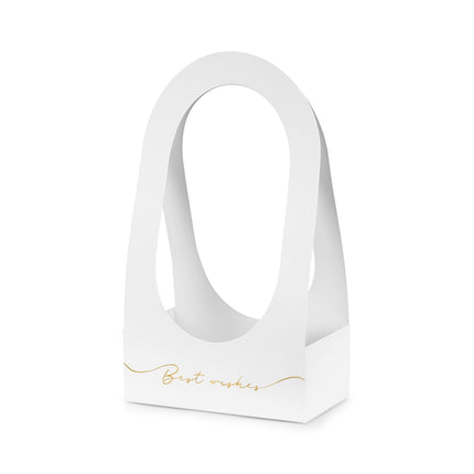 Boîte à fleurs blanche pour les fêtes Meilleurs voeux 38cm