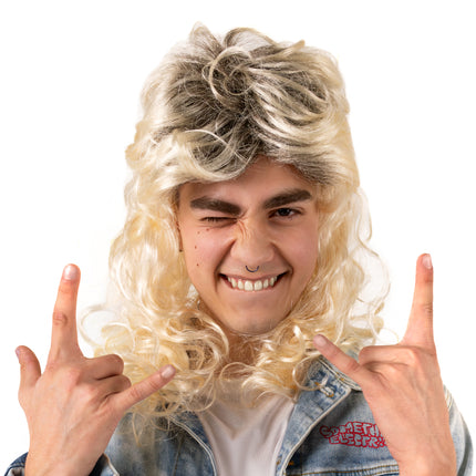 Perruque blonde 80s