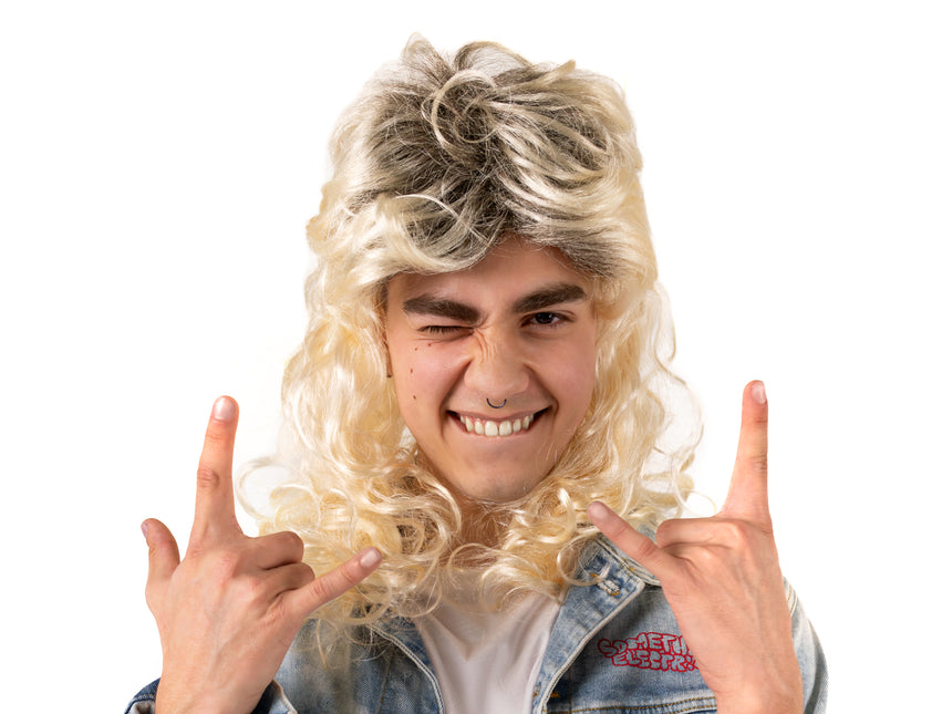 Perruque blonde 80s
