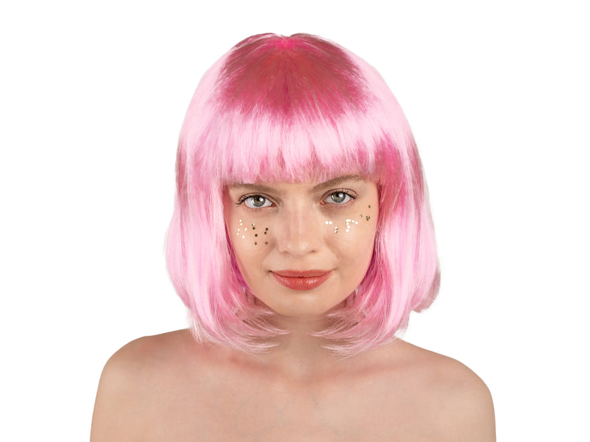 Perruque rose Bob avec franges