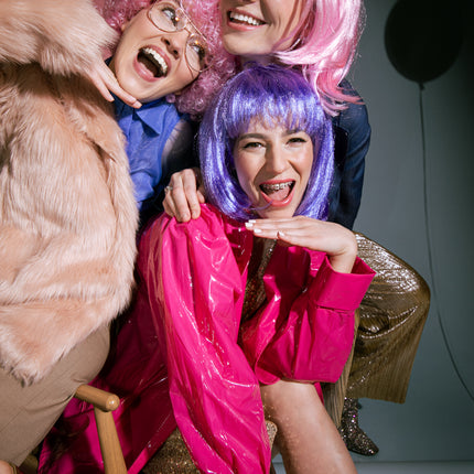 Perruque rose Bob avec franges