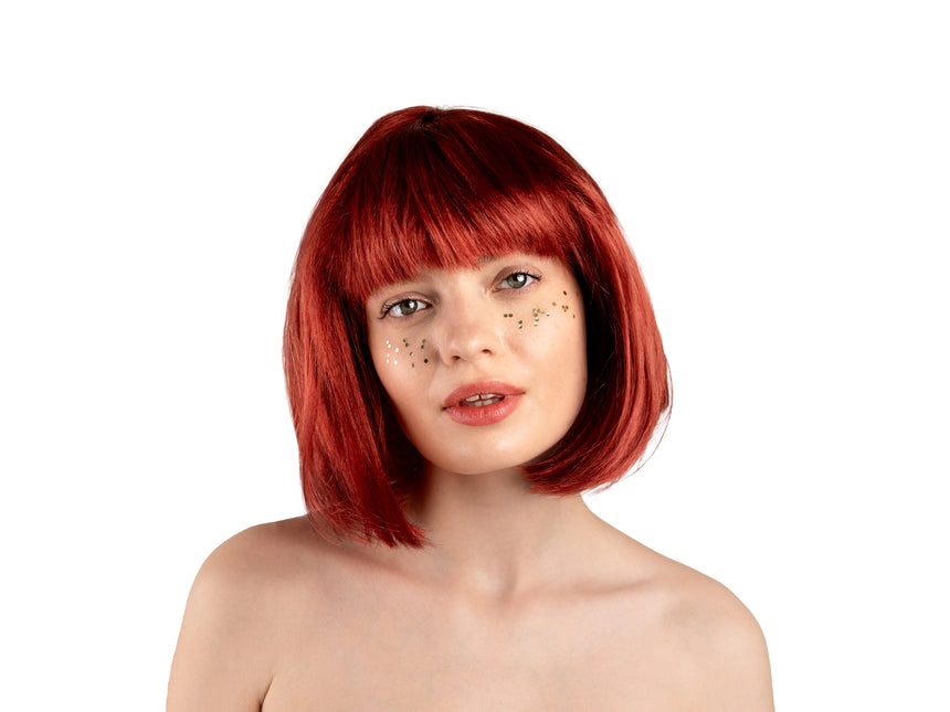 Perruque rouge avec franges