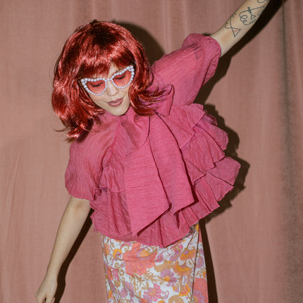 Perruque rouge avec franges