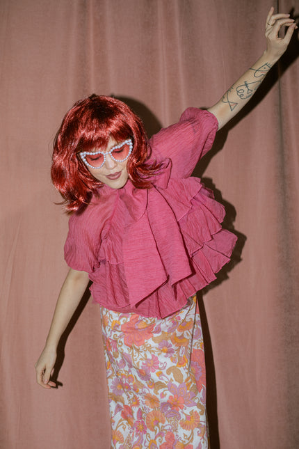 Perruque rouge avec franges