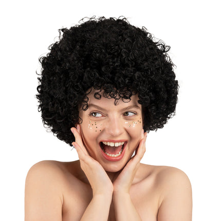 Perruque noire Afro courte